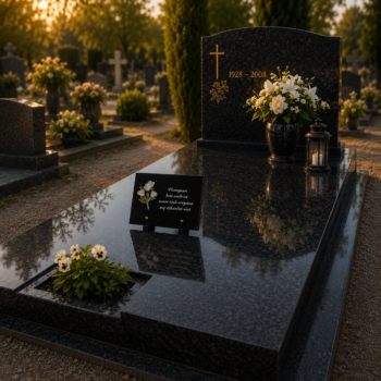 Plaque en GRANIT avec fleurs en couleurs
