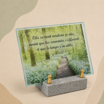 Plaque en verre FOGLA avec photo couleurs imprimée d'un bois fleuri