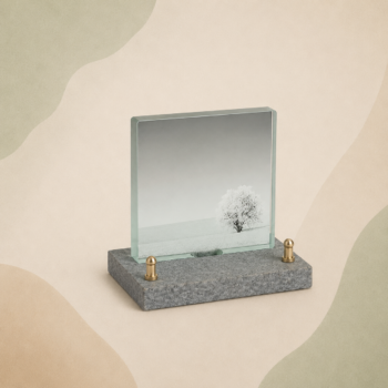 Plaque en verre FOGLA avec photo imprimée d'un arbre en fleurs