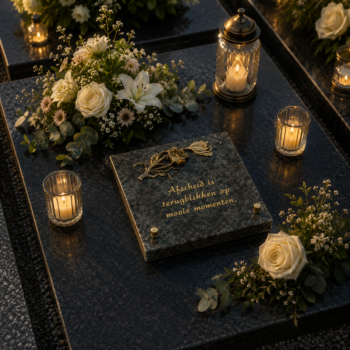 Plaque en GRANIT avec fleurs