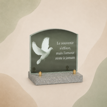 Plaque en verre FOGLA avec photo imprimée d'une colombe