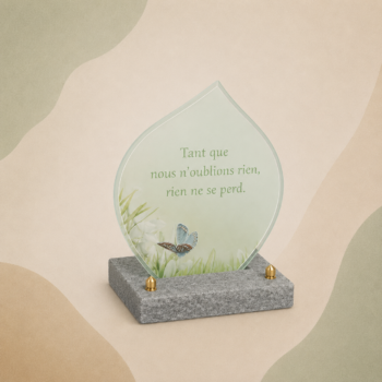 Plaque en verre FOGLA avec photo imprimée d'un papillon