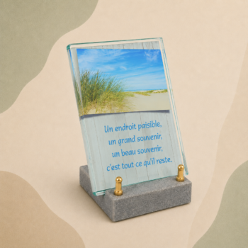 Plaque en verre FOGLA avec photo couleurs imprimée d'une plage