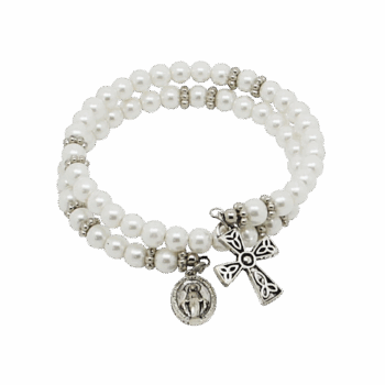 Bracelet en perles blanches