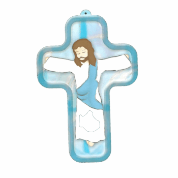 Croix en bois avec Christ - Enfant