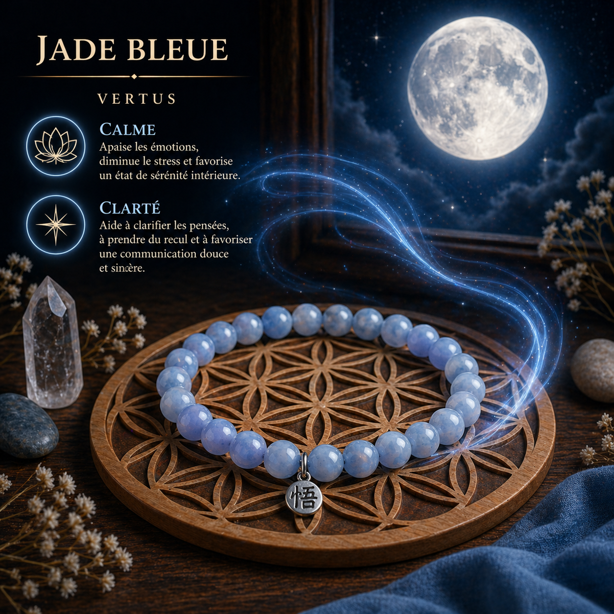 Bracelet en Jade Bleu – Calme & Clarté – Image 2