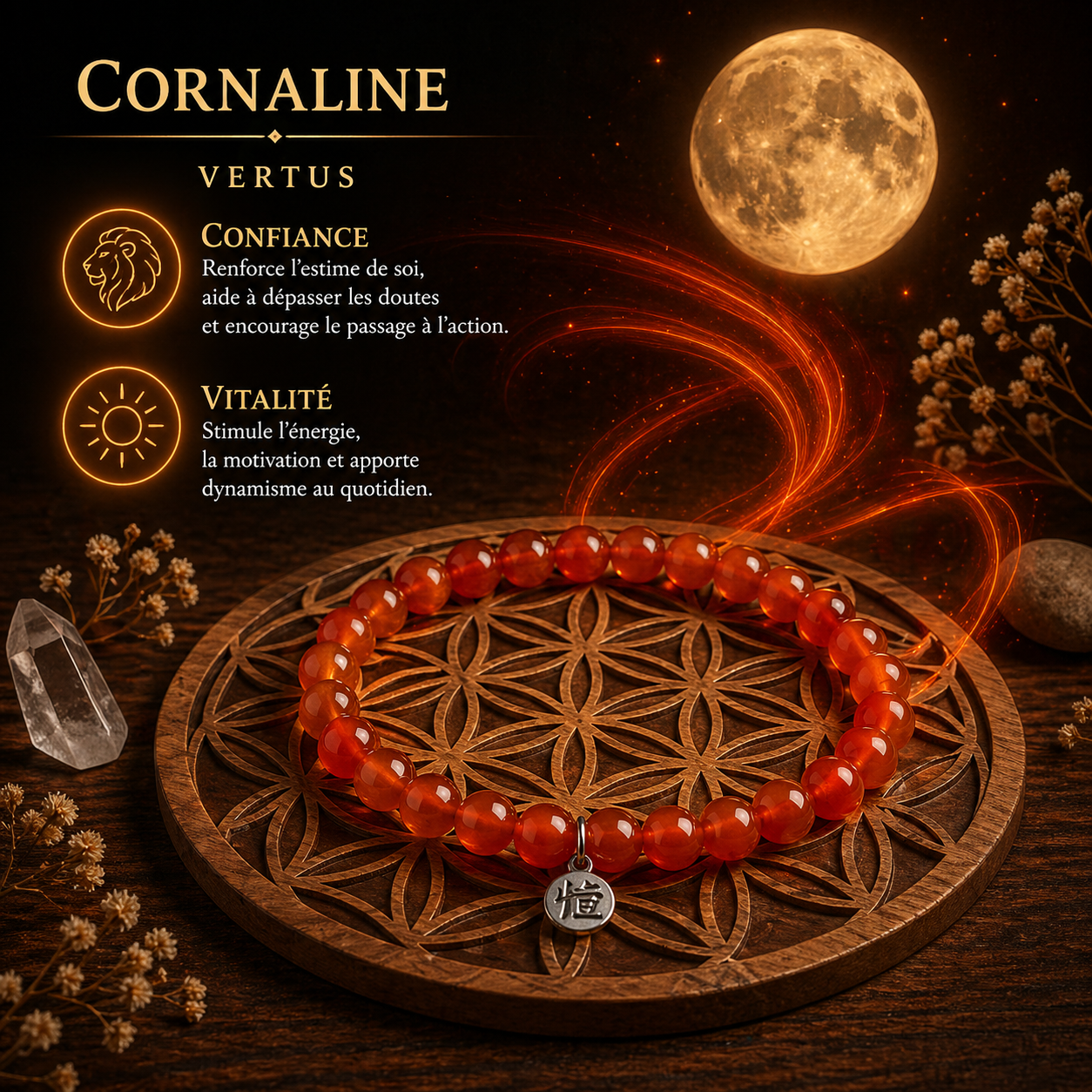 Bracelet en Cornaline – Confiance & Vitalité – Image 2
