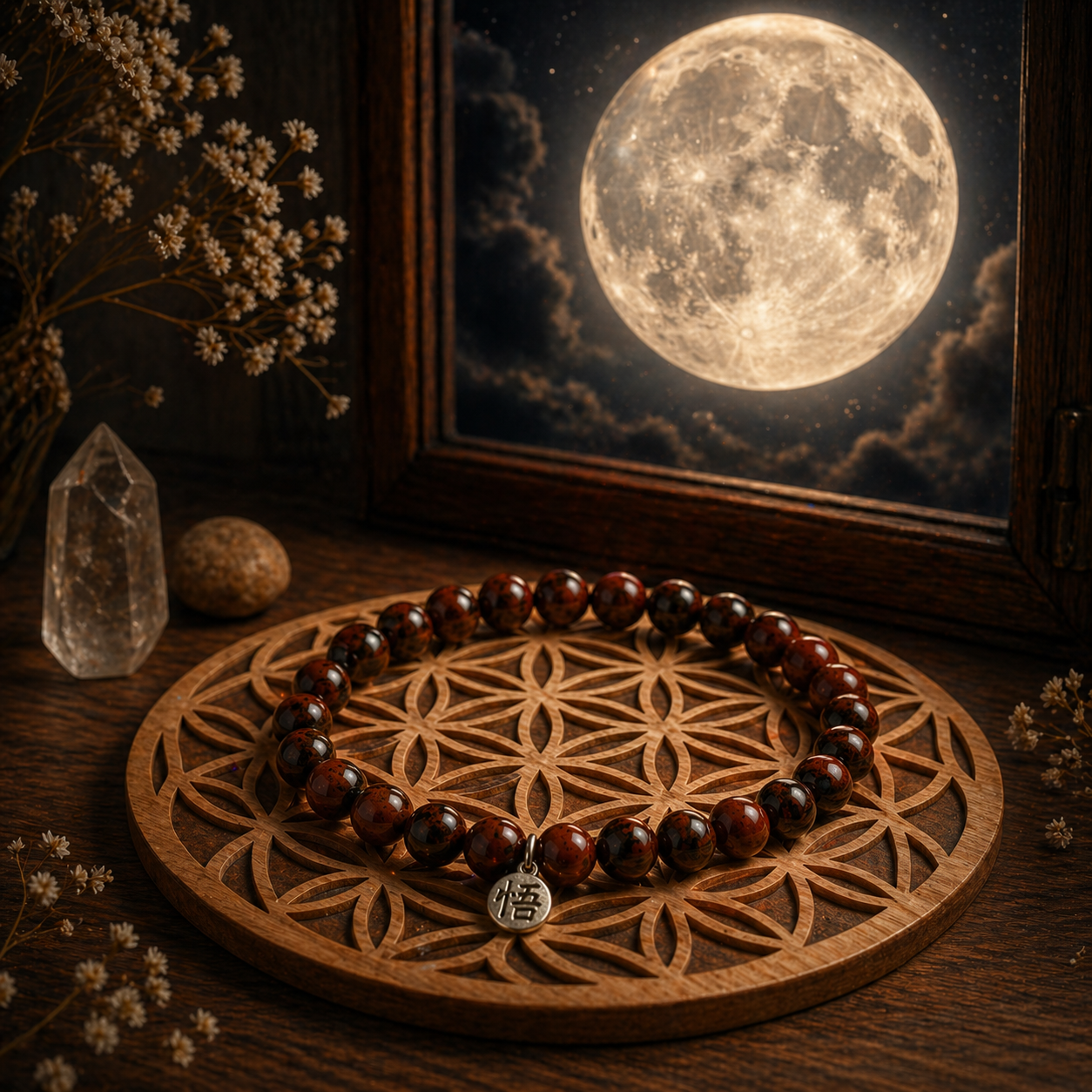 Bracelet en Obsidienne Acajou – Ancrage & Protection