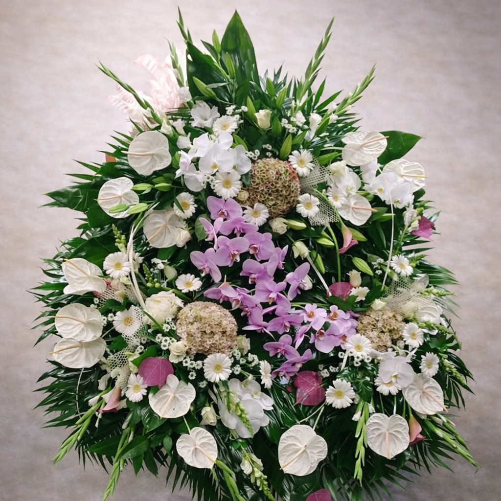 Couronne florale à "3 têtes" (Réf. XL04)