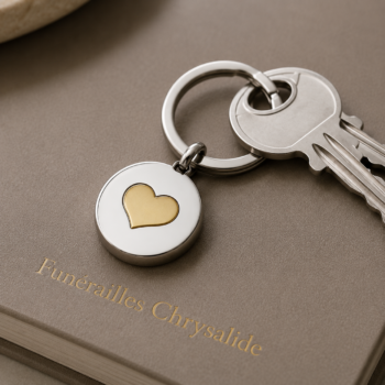 Porte clé avec coeur doré