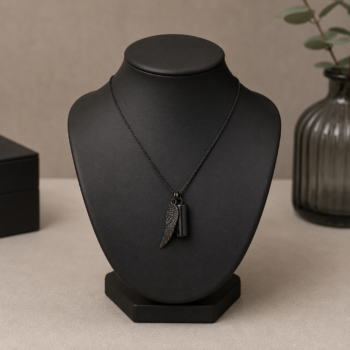 Pendentif "fiole et plume d'ange"