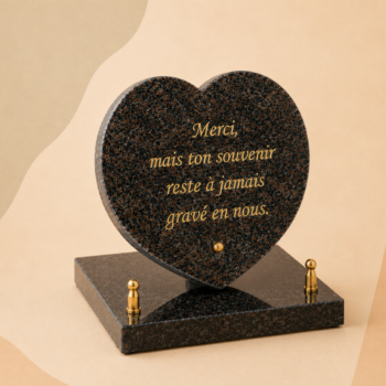 Plaque en GRANIT en forme de coeur