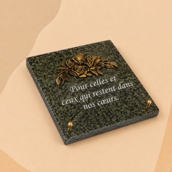Plaque en GRANIT avec fleurs